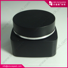 PP Creme Jar e Garrafa Black Color Cosmetic Packaging Set Atacado de plástico 50ml